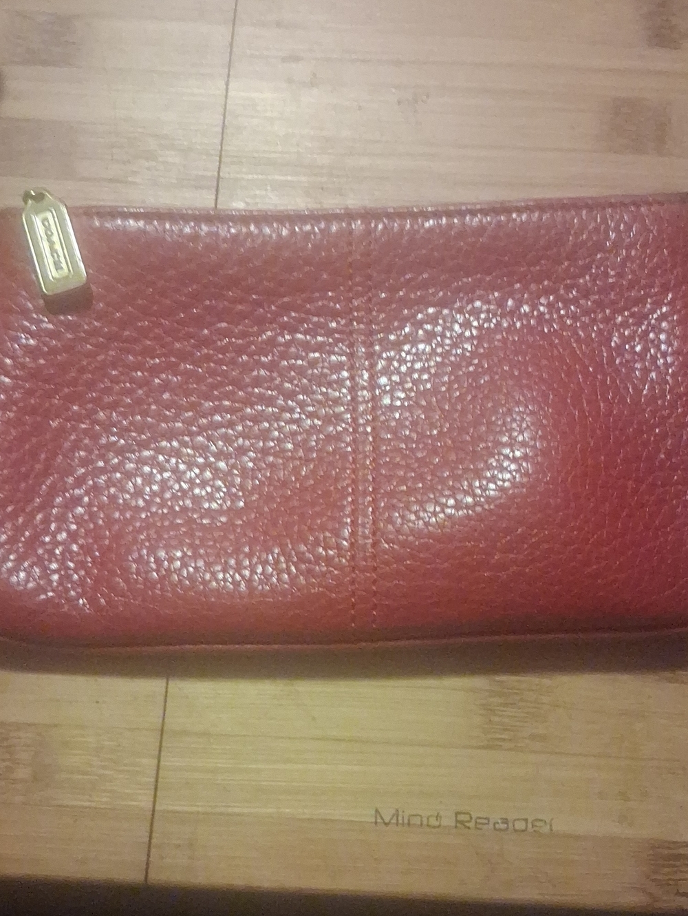 Coach Pebbled Leather Cosmetic  Bag in Red